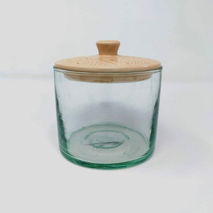 Glass Canister with Ceramic Lid - Engraved & Gold (3 Colour Options)