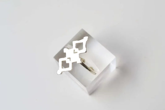 Adjustable Silver ring, unique ring, original ring,  Berber tattoo design, women empowerment collection, 925 sterling silver, handmade in Morocco, ELSINIYA