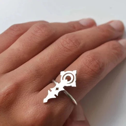 Adjustable Silver ring, Berber tattoo design, sign of women empowerment, 925 sterling silver, handmade in Morocco, ELSINIYA