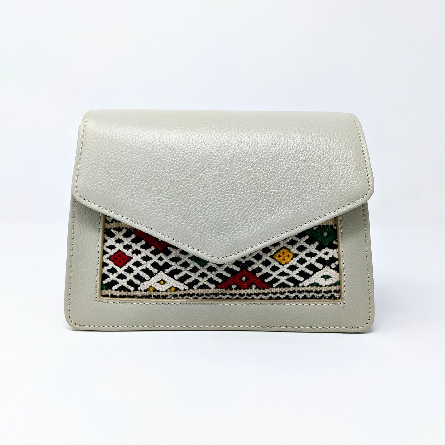 Leather Crossbody Bag - Porcelain