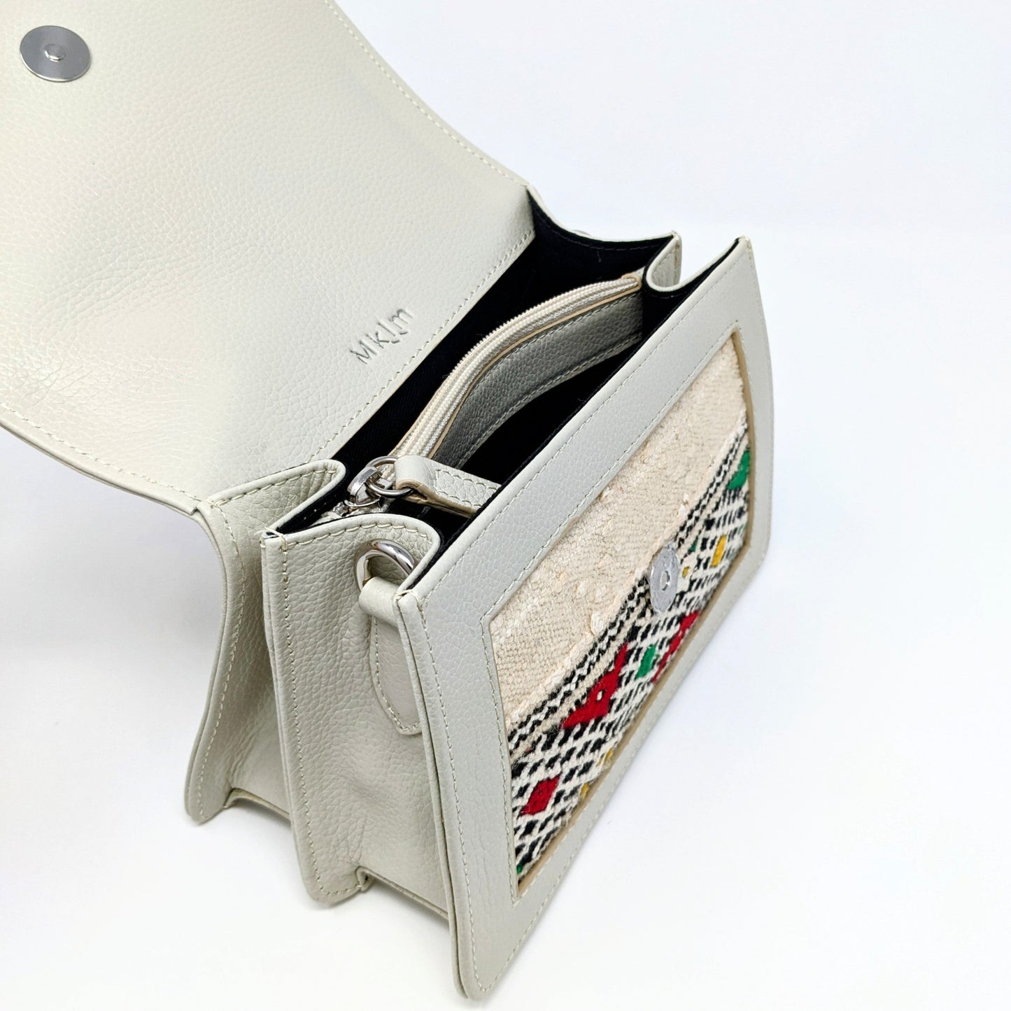 Leather Crossbody Bag - Porcelain